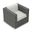 District Club Chair In Canvas Natural and Slate