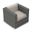 District Club Chair In Cast Silver and Slate