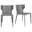 Divinia Stacking Side Chair Set of 2 In Gray