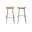 Diya 30.5 Inch Barstool - Set of 2 In Natural Seat and Black Base