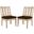 Dominica Wooden Outdoor Dining Chair Set of 2 In Natural and Dark Brown