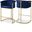 Donatella Velvet Stool In Navy