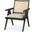 Donna Black Wood Cane-Back With Beige Upholstered Seat Accent Chair