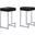 Dorrington Faux Leather Backless Counter Height Stool Set of 2 In Black And Silver