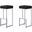 Dorrington Modern Faux Leather Backless Bar Stool Set of 2 In Black And Silver