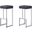 Dorrington Modern Faux Leather Backless Bar Stool Set of 2 In Gray And Silver