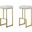 Dorrington Modern Faux Leather Backless Bar Stool Set of 2 In White And Gold
