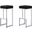 Dorrington Modern Velvet Backless Bar Stool Set of 2 In Black And Silver