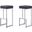 Dorrington Modern Velvet Backless Bar Stool Set of 2 In Gray And Silver