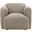 Dorset Fabric Upholstered Round Track Arm Accent Chair In Brown
