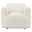 Dorset Fabric Upholstered Round Track Arm Accent Chair In White