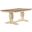 Trestle Transitional Dining Table In Caramel and Biscotti