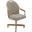 Douglas Caster Swivel Tilt Fabric Dinning Chair In Chestnut and Light Sand