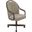 Douglas Caster Swivel Tilt Fabric Dinning Chair In Walnut and Gray