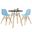 Dover 3-Piece Dining Set with Round Black Mdf Top Bistro Table and 2 Plastic Chairs In Blue