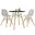 Dover 3-Piece Dining Set with Round Black Mdf Top Bistro Table and 2 Plastic Chairs In Clear