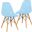 Dover Plastic Molded Dining Side Chair Set of 2 In Transparent Blue