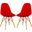 Dover Plastic Molded Dining Side Chair Set of 2 In Transparent Red