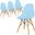 Dover Plastic Molded Dining Side Chair Set of 4 In Transparent Blue