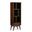 Draper Solid Hardwood Mid Century Bookcase and Storage Unit In Medium Auburn Brown