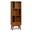 Draper Solid Hardwood Mid Century Bookcase and Storage Unit In Teak Brown