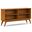 Draper Solid Hardwood Mid Century Low Bookcase In Teak Brown
