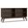 Draper Solid Hardwood Mid Century Low Bookcase In Walnut Brown
