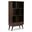 Draper Solid Hardwood Mid Century Wide Bookcase and Storage Unit In Medium Auburn Brown