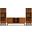 Draper Solid Wood 60 Inch TV Stand with 22 Inch Bookcases Set of 3 In Teak Brown