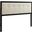 Draper Tufted Queen Fabric and Wood Headboard In Black Beige