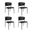 Drift Vegan Leather Metal Side Chair Set of 4 In Black