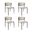 Drift Vegan Leather Metal Side Chair Set of 4 In Stone Gray