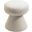 Drum Faux Shearling Teddy Fabric Ottoman In Beige