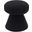 Drum Faux Shearling Teddy Fabric Ottoman In Black