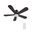 Dubois 48 Inch 5-Blade Flush Mount Smart Ceiling Fan with LED Light and Remote In Walnut and Black