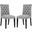 Duchess Light Gray Dining Chair Fabric Set of 2