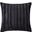 Duke Polyester Brushed Solid Stripe Plaited Long Fur Square Pillow In Black