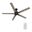 Dunkirk 60 Inch 5-Blade Ceiling Fan with Remote In Walnut and Black