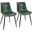 Durango Industrial Dining Chair In Black With Green Vintage Faux Leather - Set Of 2