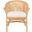 Dustin Rattan Accent Chair with Cushion in Natural and White