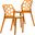 Dynamic Dining Chair Set of 2 In Transparent Orange