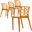 Dynamic Dining Chair Set of 4 In Transparent Orange
