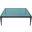 Dynasty Square Coffee Table With Ocean Blue Glass Top