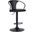Eagle Adjustable Height Swivel Black Faux Leather and Wood Bar Stool with Black Metal Base