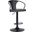 Eagle Adjustable Height Swivel Gray Faux Leather and Black Wood Bar Stool with Black Metal Base
