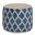 Edgeley Woven Braided Jute Round Pouf In Classic Blue and Natural