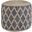 Edgeley Woven Braided Jute Round Pouf In Grey and Natural