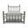 Edin Queen Complete Bed with Metal Profile and Platform In Weathered Iron