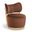 Elara Velvet Upholstered Swivel Accent Chair In Cognac