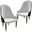Elara Wooden Dining Chair Set of 2 In Black and White